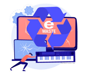 E-waste reduction abstract concept vector illustration. E-waste reduction abstract concept vector illustration.