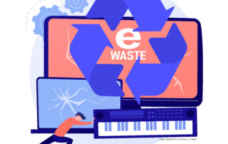 E-waste reduction abstract concept vector illustration.